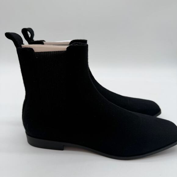 Vivaia Rachel Wool Knit Old Money Pull On Comfort Chelsea Boots Black 7 - Picture 1 of 8